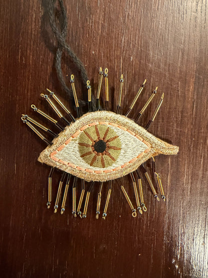 Ethereal Eye Beaded Christmas Ornament in Green by Cody Foster — sold individually