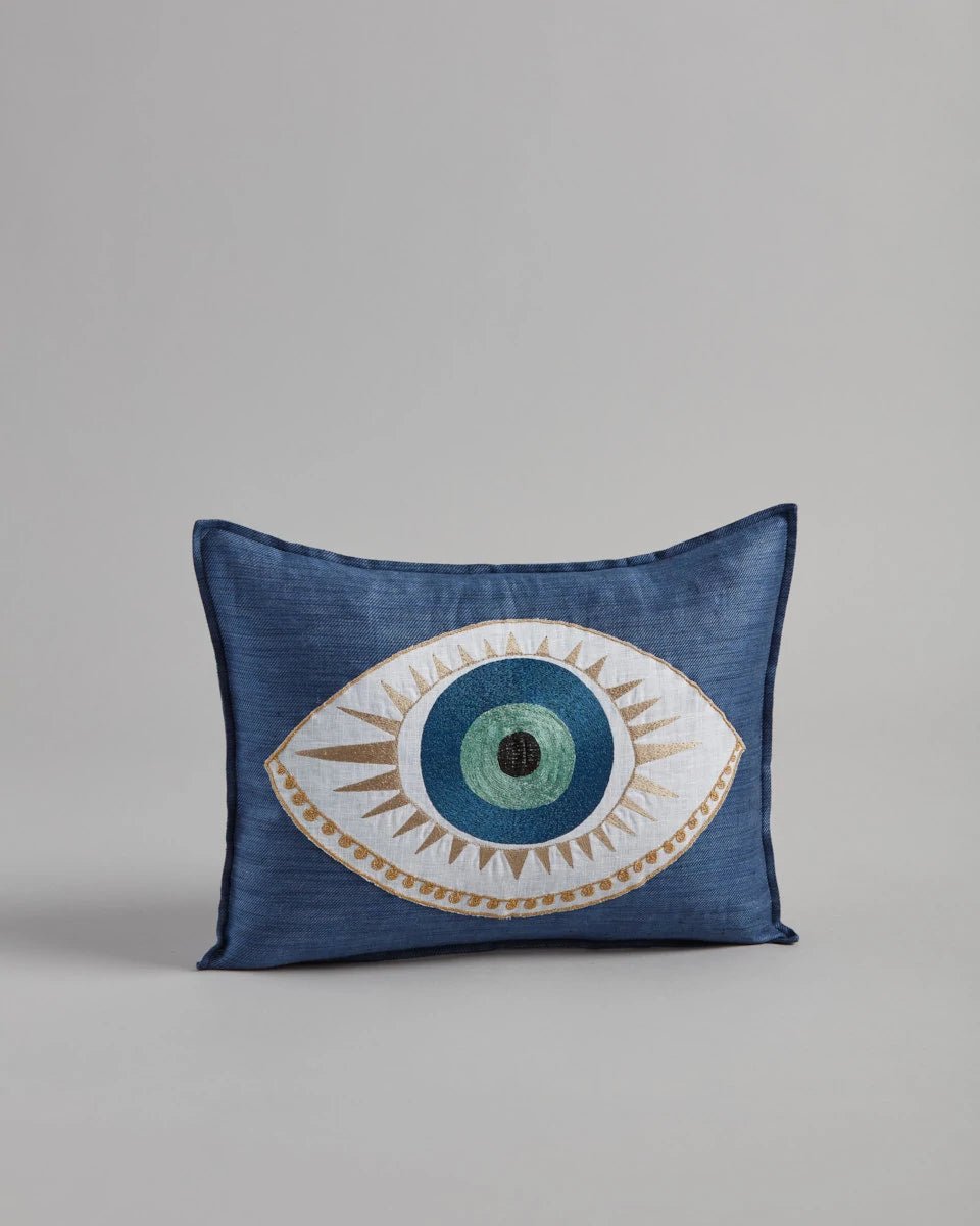 Evil Eye Appliqué Pillow - Bon Ton goods