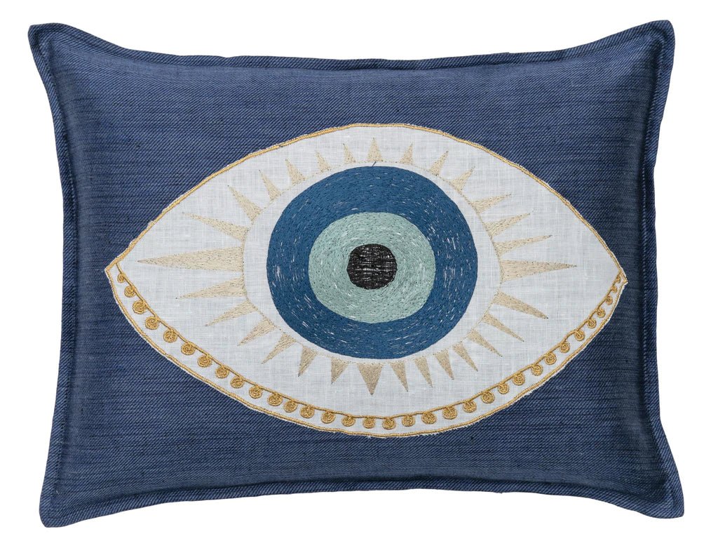 Evil Eye Appliqué Pillow - Bon Ton goods