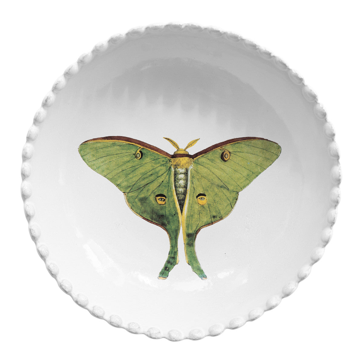 John Derian Eyed green butterfly Soup Plate, set of 6 by Astier de Villatte, official product view