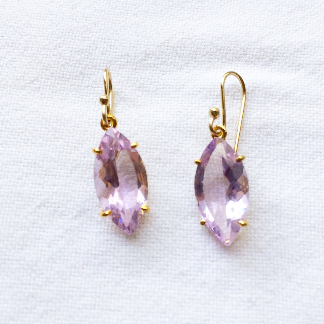 Faceted Amethyst Pink Earrings - Bon Ton goods