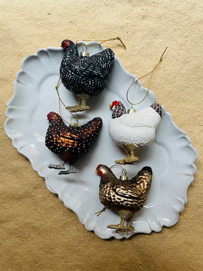 Farmhouse Hen Ornament - Bon Ton goods