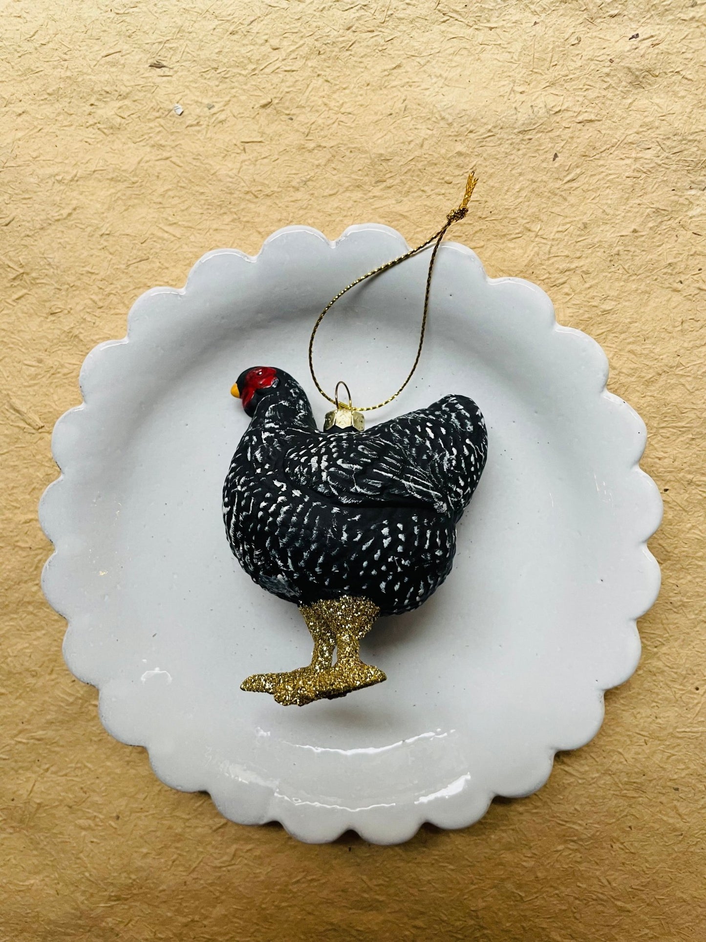 Farmhouse Hen Ornament - Bon Ton goods