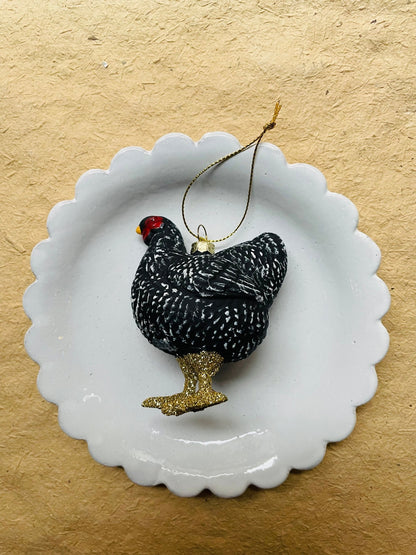 Farmhouse Hen Ornament - Bon Ton goods