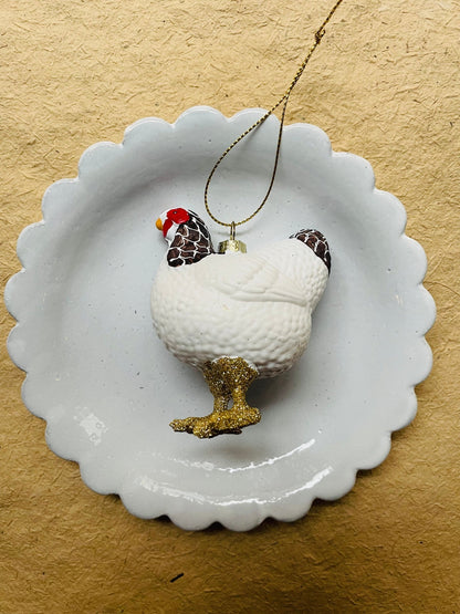 Farmhouse Hen Ornament - Bon Ton goods