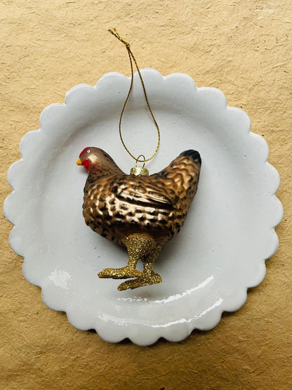 Farmhouse Hen Ornament - Bon Ton goods