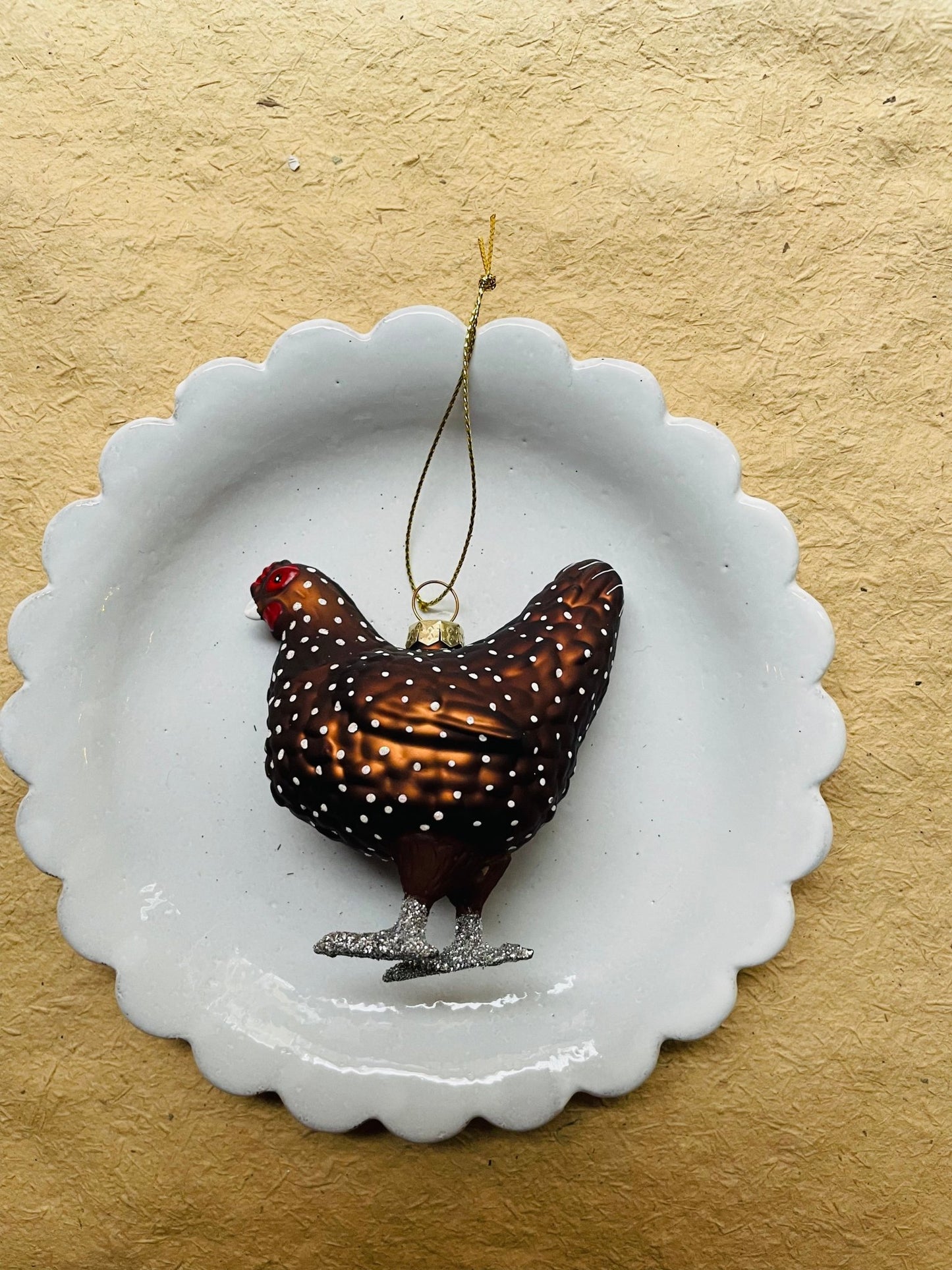 Farmhouse Hen Ornament - Bon Ton goods