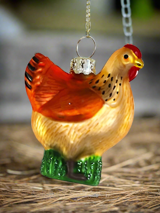 Farmstead Chicken Rooster - Orange | Christmas Ornament - Bon Ton goods