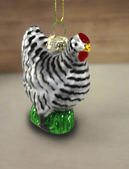 Farmstead Chicken - Striped | Christmas Ornament - Bon Ton goods