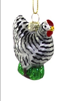 Farmstead Chicken - Striped | Christmas Ornament - Bon Ton goods