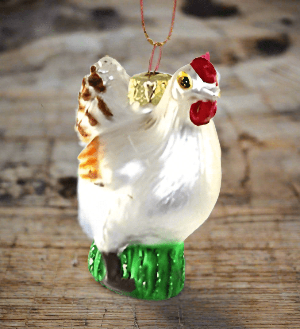 Farmstead Chicken - White | Christmas Ornament - Bon Ton goods
