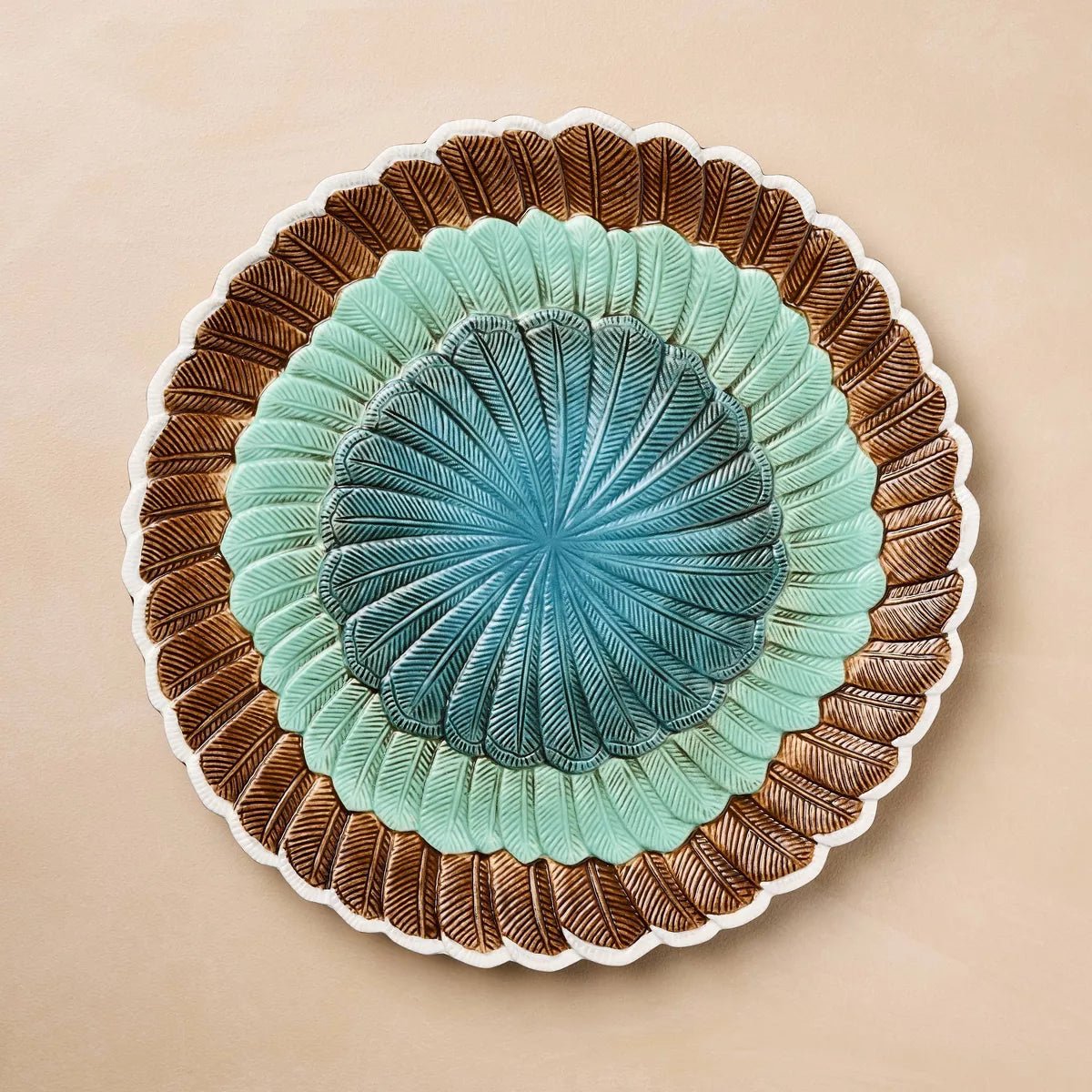 Feathers Stoneware Round Serving Platter | John Derian - Bon Ton goods