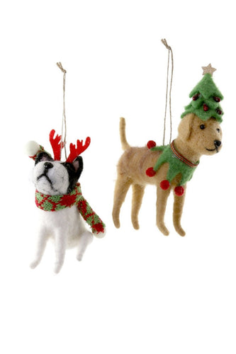 Felt Friends Dog - Christmas Tree and Elf Collar - Bon Ton goods
