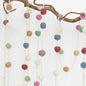 Felt Mini Balls Garland, pastel | Christmas Ornament - Bon Ton goods