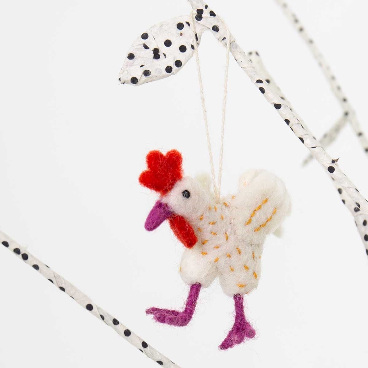 Felt Rooster Easter Ornament by A World of Craft, Swedish-designed handmade Easter decoration