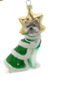 Festive Cat - Tree With Star Christmas Decor - Bon Ton goods
