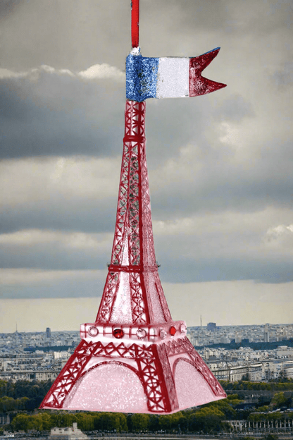 Festive Eiffel Tower - Large | Christmas Ornament - Bon Ton goods