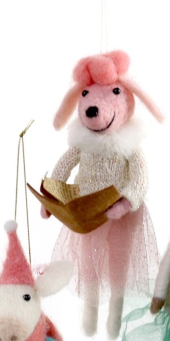 Festive Felt Friends - Pink Poodle - Bon Ton goods