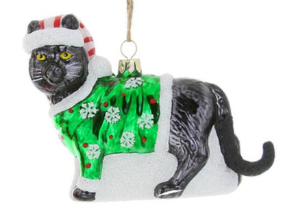 Festive Kitty - Green | Christmas Ornament - Bon Ton goods