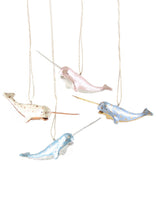 Load image into Gallery viewer, Festive Narwhal - Blue and Gold - Bon Ton goods
