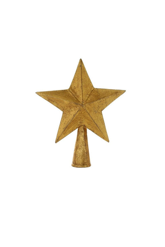 Five-Point Star Christmas Tree Topper, Antique Gold, Large by Cody Foster