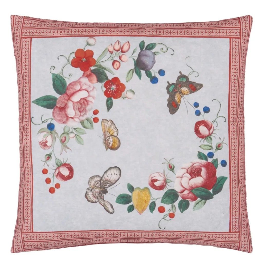 Flower Fan Sky Blue Cushion | John Derian - Bon Ton goods