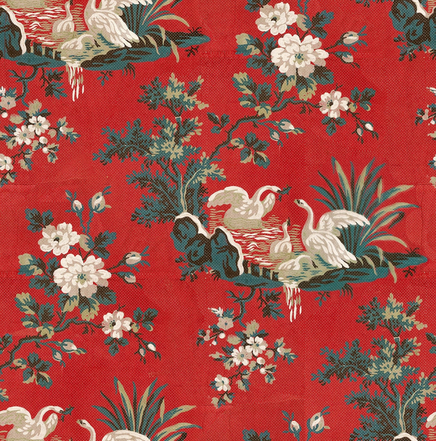 Flowers and Swans Wallpaper | Tapetorama - Bon Ton goods
