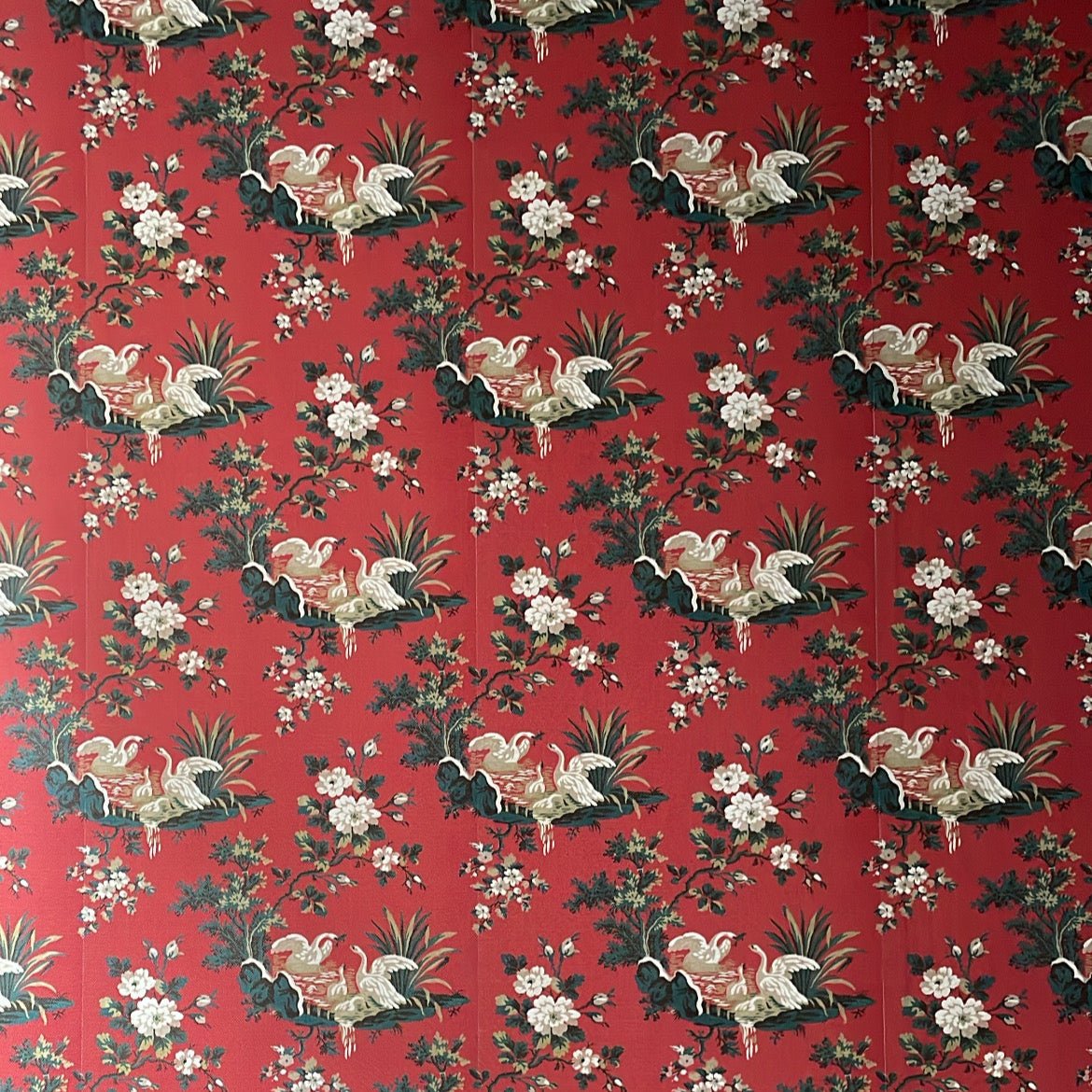 Flowers and Swans Wallpaper | Tapetorama - Bon Ton goods