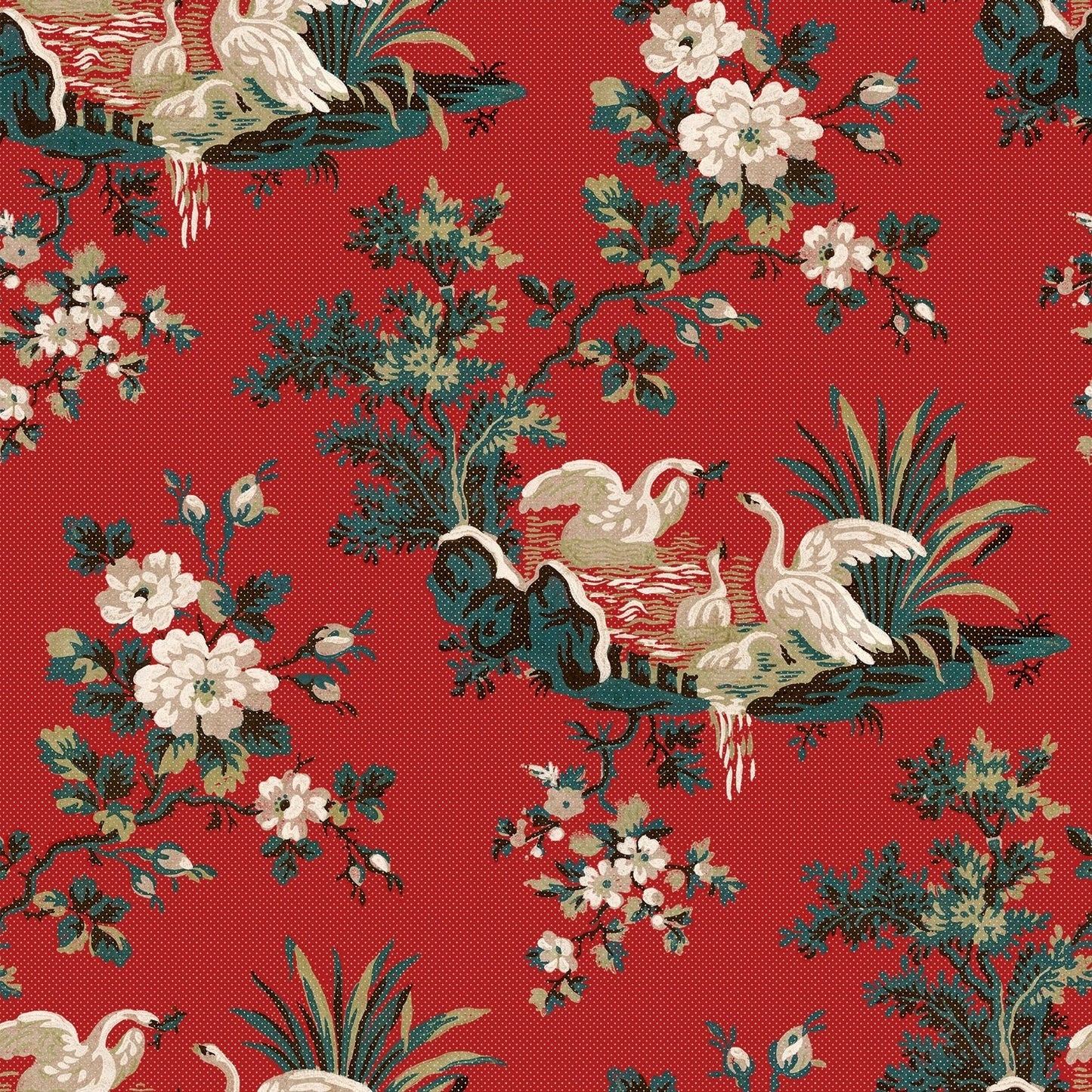 Flowers and Swans Wallpaper | Tapetorama - Bon Ton goods