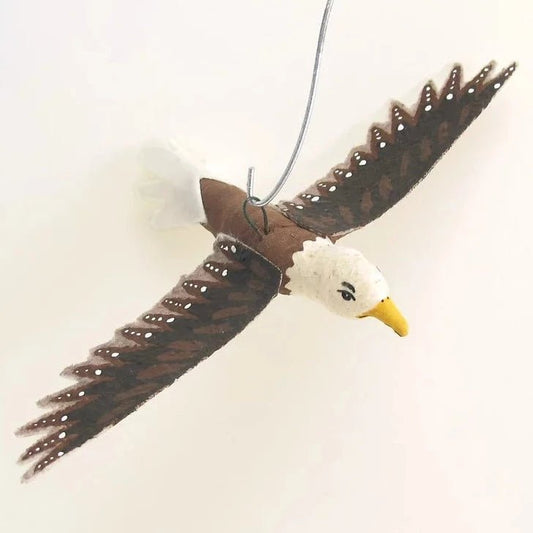 Flying Bald Eagle Ornament - Vintage Inspired Spun Cotton | Vintage by Crystal Spun Cotton Ornament - Bon Ton goods