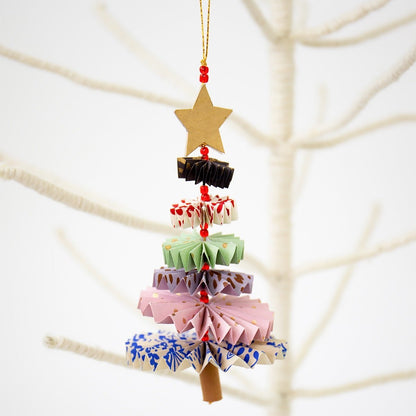 Fold Fir Christmas Ornament, Multicolor by A World of Craft, Swedish-designed handmade Christmas decoration