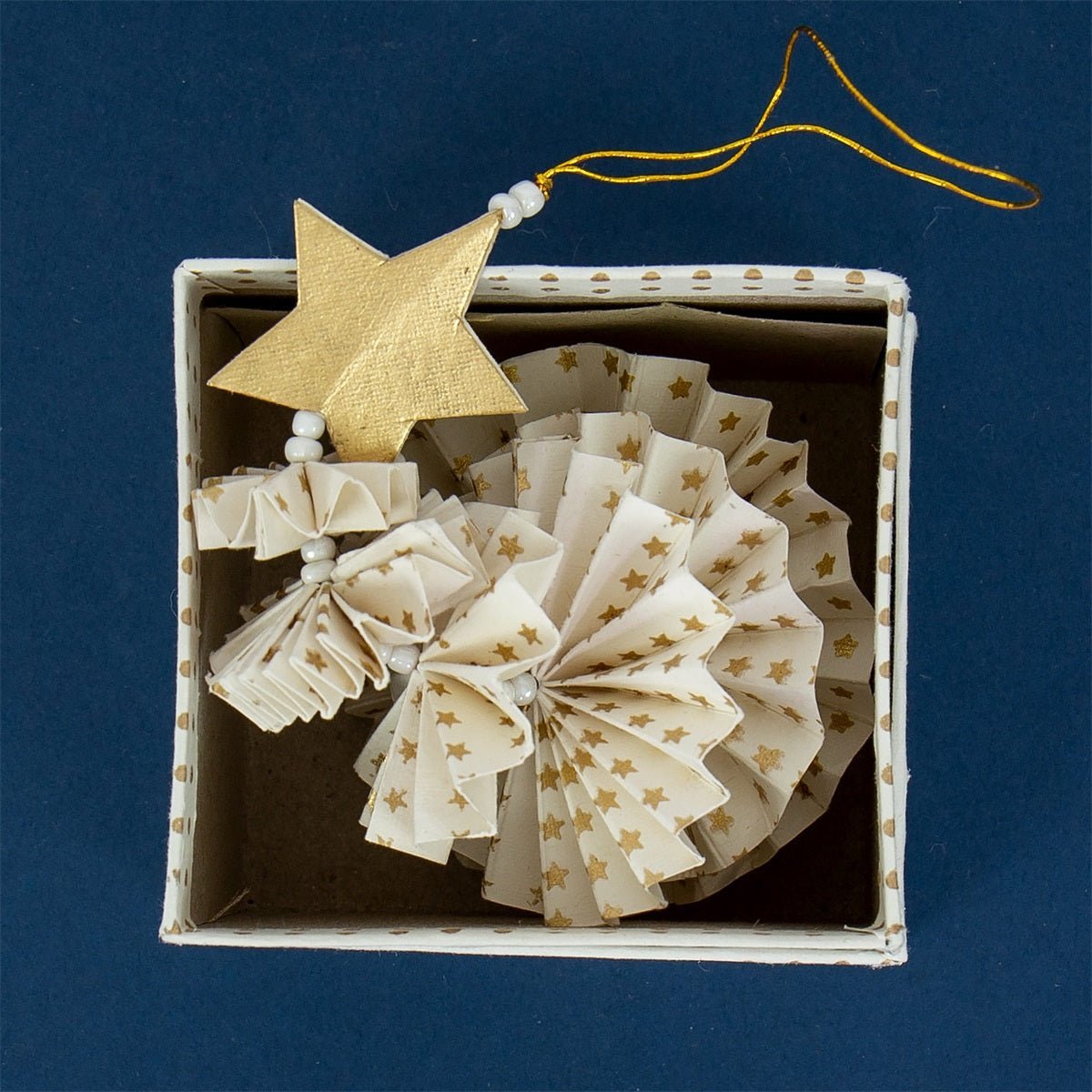 Fold Fir Christmas Ornament, White by A World of Craft, alternate view