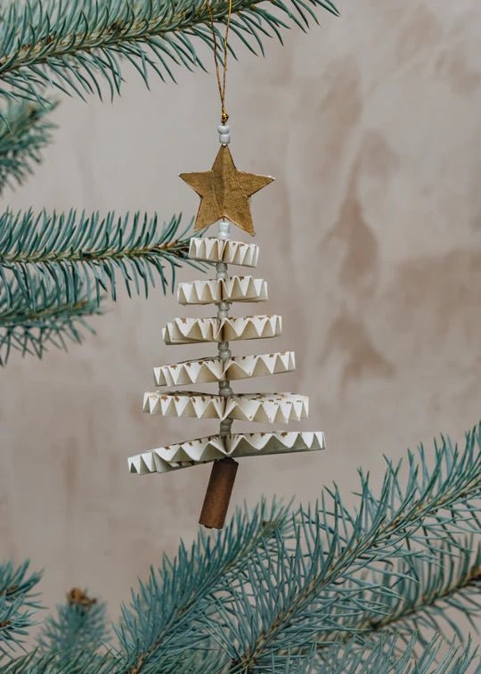 Fold Fir Christmas Ornament, White by A World of Craft, alternate view