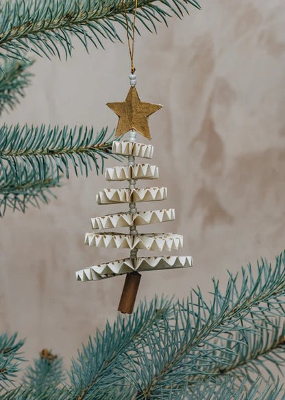Fold Fir Christmas Ornament, White by A World of Craft, alternate view