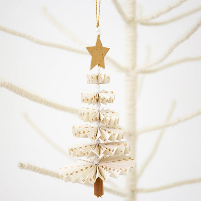 Fold Fir Christmas Ornament, White by A World of Craft, Swedish-designed handmade Christmas decoration
