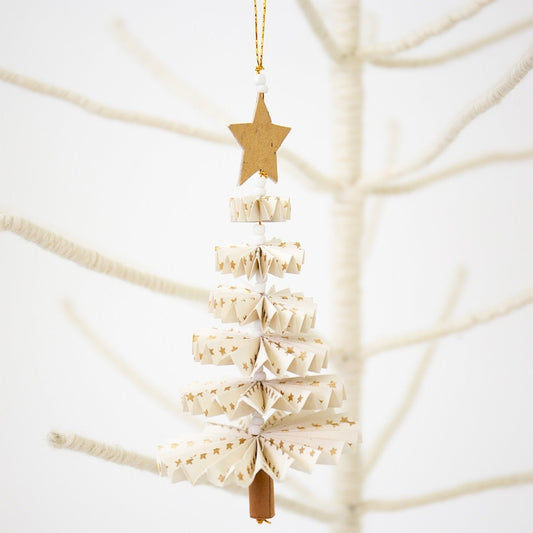 Fold Fir, White | Christmas Ornament - Bon Ton goods