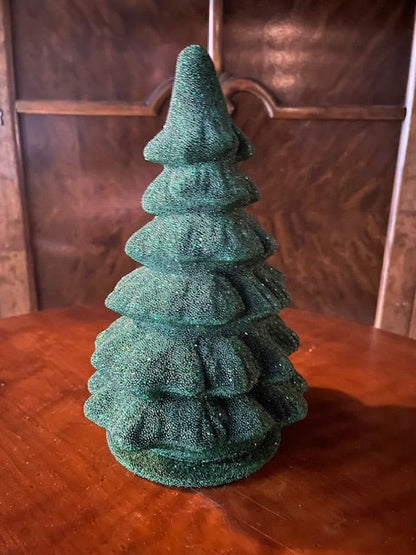 Forest Green Christmas Tree - Beaded Papier Mâché | Ino Schaller - Bon Ton goods
