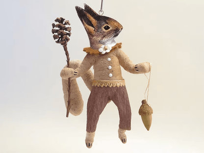 Forest Squirrel Boy Ornament | Vintage by Crystal Spun Cotton Ornament - Bon Ton goods
