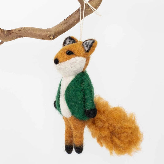 Fox in Green Jacket | Christmas Ornament - Bon Ton goods