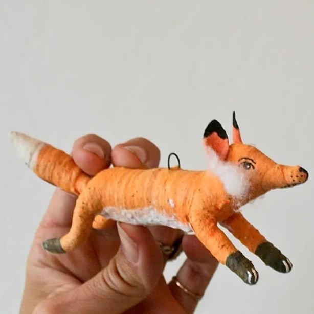 Fox | Vintage by Crystal Spun Cotton Ornament - Bon Ton goods