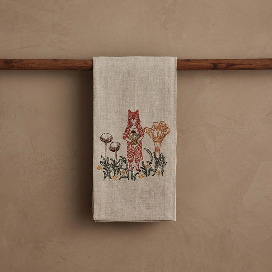 Fox with Mushrooms Tea Towel | Coral & Tusk - Bon Ton goods