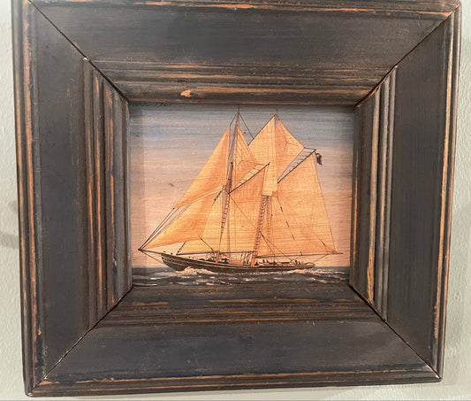 Framed Maritime Painting with Sailing Vessel - Bon Ton goods