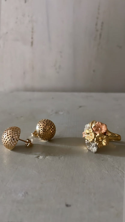 French Vintage Flower Gold Ring - Bon Ton goods