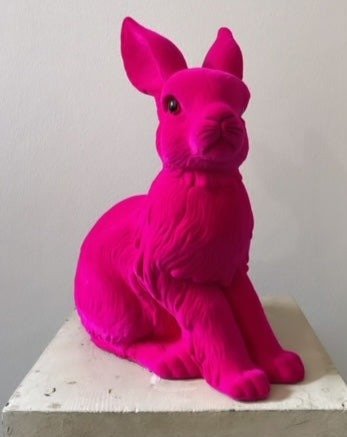 Fuchsia Velvet Large Bunny | Ino Schaller - Bon Ton goods