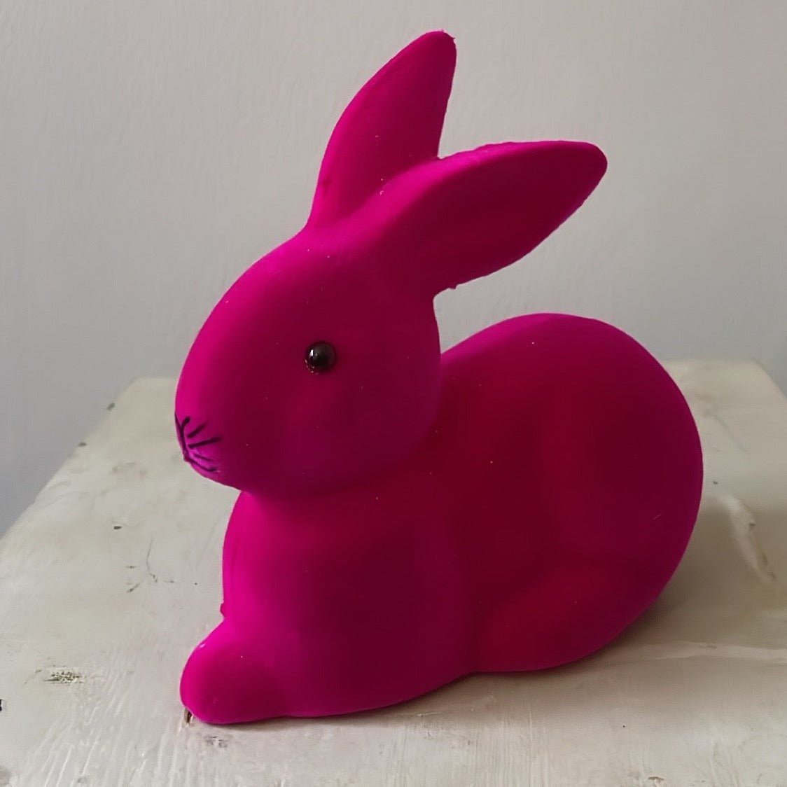 Fuchsia Velvet Little Bunny Lying | Ino Schaller - Bon Ton goods