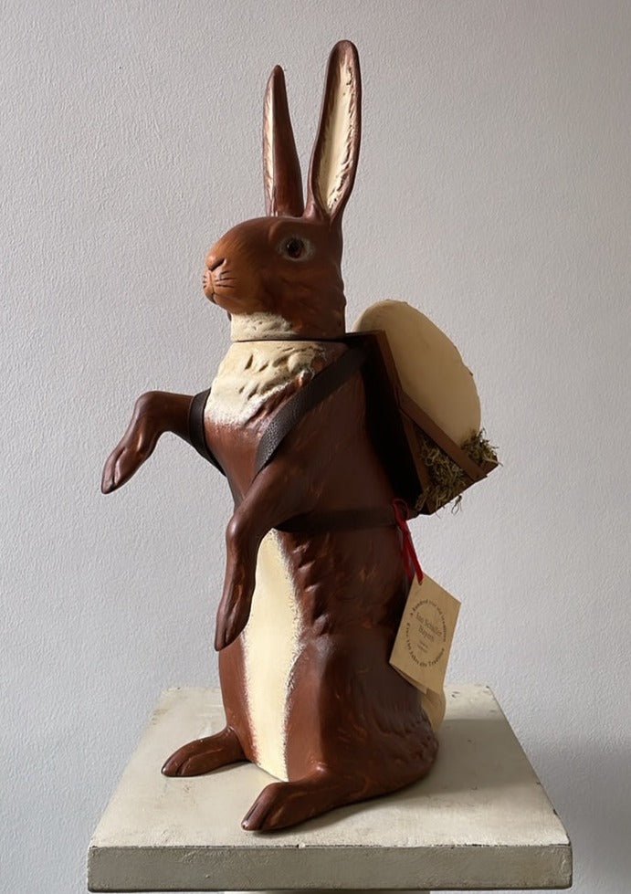 Giant Brown Bunny with Egg Basket - Ino Schaller - Bon Ton goods