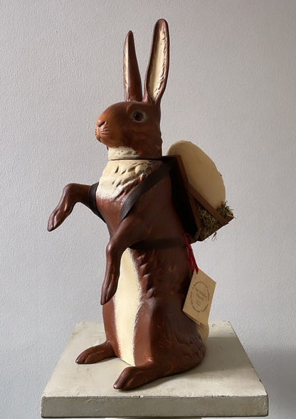 Giant Brown Bunny with Egg Basket - Ino Schaller - Bon Ton goods