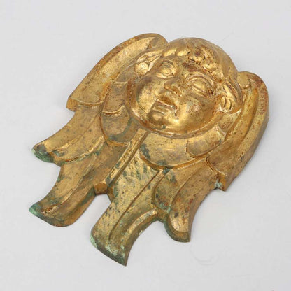 Gilded Bronze Cherub Wall Relief - Bon Ton goods