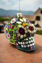 Glam Day of the Dead Skull | Christmas Ornament