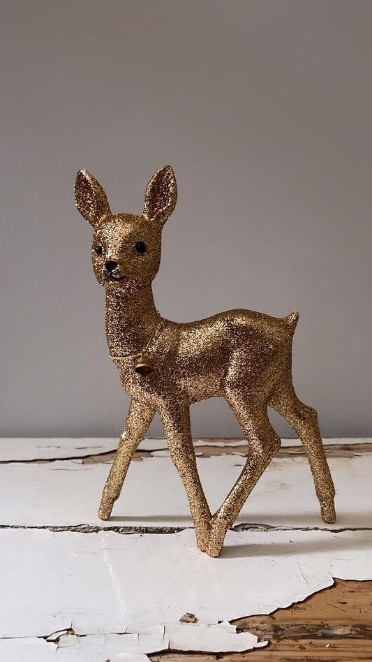 Glitter Bambi with Bell - True Gold | Ino Schaller - Bon Ton goods
